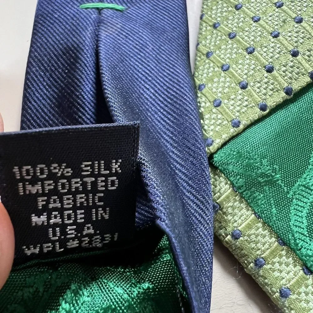 Men's Vintage Tommy‎ Hilfiger Silk Tie Necktie MADE IN USA Two Tone Blue Green